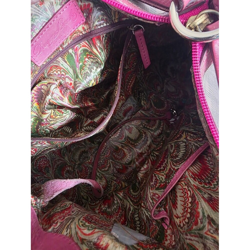 Dooney & Bourke Pink Plaid Small East West Baguette Shoulder Hobo Slouchy Bag - Picture 12 of 14